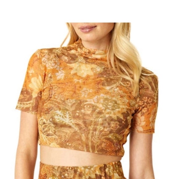 MISA Los Angeles Rumor Crop Top in Golden Batik Size Medium - Picture 1 of 6